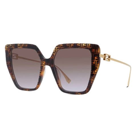 Fendi Brown Gradient Butterfly Ladies Sunglasses .